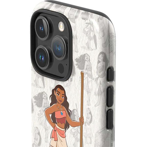 Disney Princess Moana Pattern iPhone 16 Pro Max Impact Case